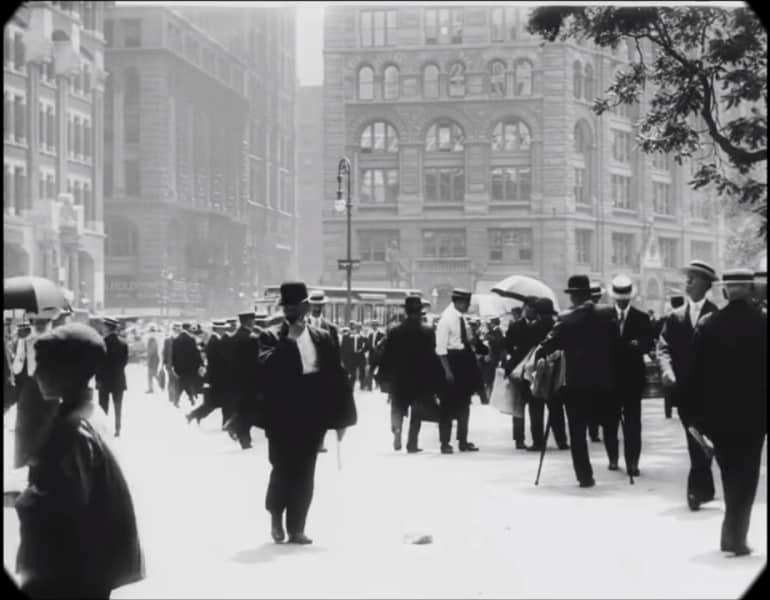 Thước phim đen trắng hơn 100 năm trước về một New York cổ xưa 